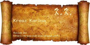 Kresz Karina névjegykártya